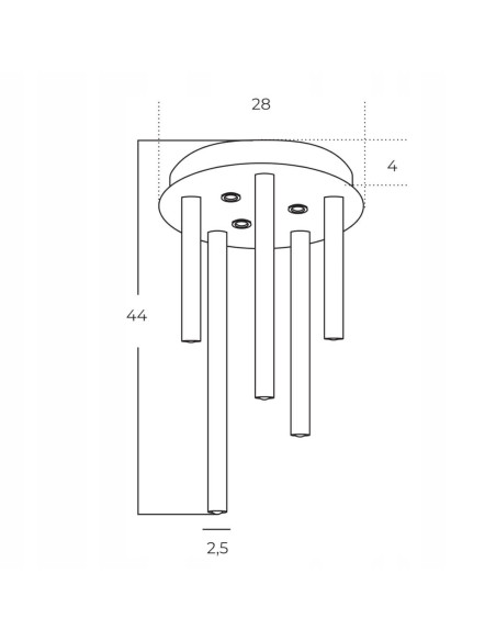 Nowoczesny plafon LED ILIOS 5 z funkcją ściemniania w matowej czerni – idealny do eleganckich wnętrz.