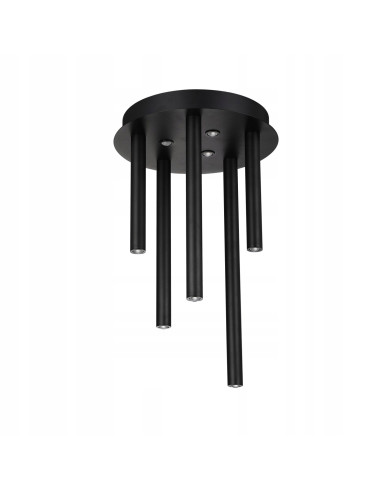 Nowoczesny plafon LED ILIOS 5 z funkcją ściemniania w matowej czerni – idealny do eleganckich wnętrz.