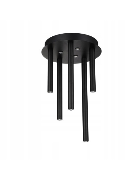 Nowoczesny plafon LED ILIOS 5 z funkcją ściemniania w matowej czerni – idealny do eleganckich wnętrz.