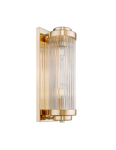 Kinkiet SERGIO - złoty glamour z szklanym cylindrem do eleganckich wnętrz i nowoczesnych sypialni 2