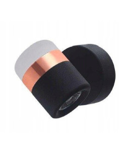 Elegancki kinkiet POCCO w czerni z miedzianym pierścieniem LED - nowoczesna lampa ścienna do stylowych wnętrz. 2