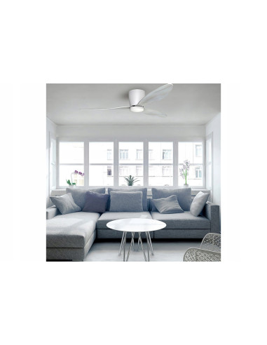 Wentylator sufitowy AZzardo VENETI CCT z pilotem, drzewny motyw, biały, regulacja prędkości i barwy światła