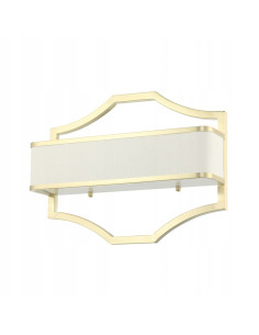 Kinkiet Gerdo Parette w satynowym złocie z tkaninowym kloszem - luksusowe oświetlenie do eleganckich wnętrz