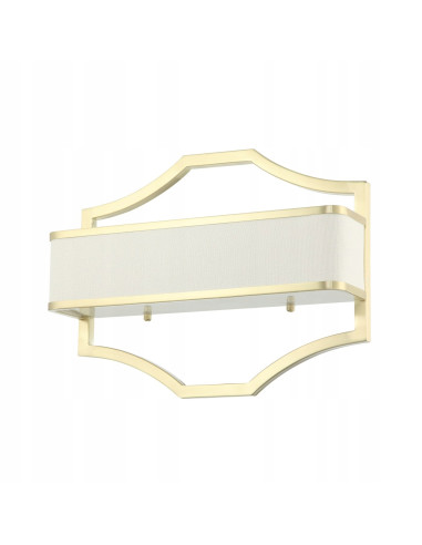 Kinkiet Gerdo Parette w satynowym złocie z tkaninowym kloszem - luksusowe oświetlenie do eleganckich wnętrz