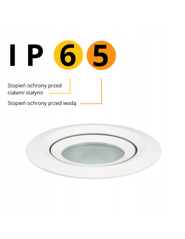 Regulowane oświetlenie LED podsufitowe Lagos GU10 IP65 - nowoczesny design do salonu i łazienki