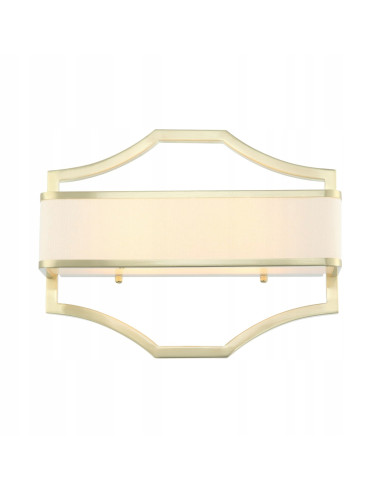 Kinkiet Gerdo Parette w satynowym złocie z tkaninowym kloszem - luksusowe oświetlenie do eleganckich wnętrz