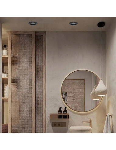 Oczko podtynkowe LED Lagos IP65 - czarne, regulowane, do wnętrz i stref wilgotnych, GU10, 1 punkt światła