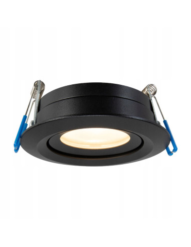 Oczko podtynkowe LED Lagos IP65 - czarne, regulowane, do wnętrz i stref wilgotnych, GU10, 1 punkt światła