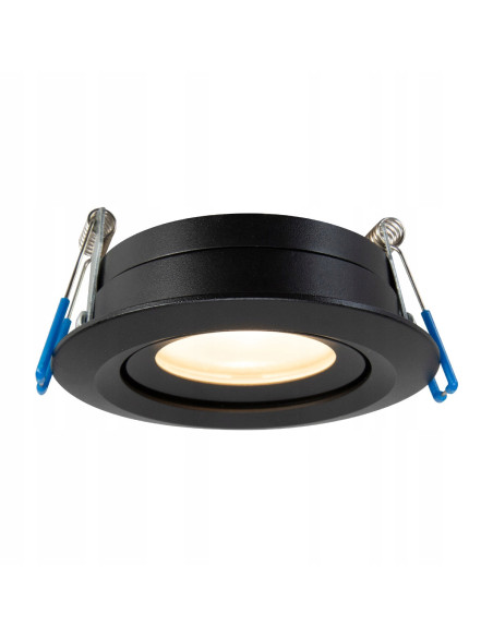 Oczko podtynkowe LED Lagos IP65 - czarne, regulowane, do wnętrz i stref wilgotnych, GU10, 1 punkt światła