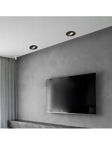 Stylowe regulowane oczko sufitowe GU10 Lagos w czerni - nowoczesne oświetlenie do salonu, sypialni i biura.