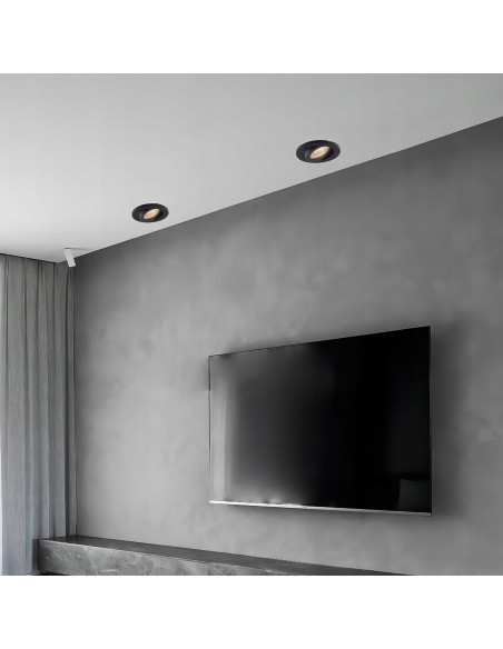 Stylowe regulowane oczko sufitowe GU10 Lagos w czerni - nowoczesne oświetlenie do salonu, sypialni i biura.