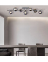 Lampa sufitowa AVIANO SEVILLA G9, nowoczesny plafon z szklanymi kloszami, czarny chrom, 7 punktów światła, elegancki design