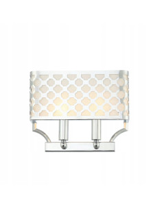 Lampa ścienna Verno Parette Cromo - nowoczesny kinkiet z ażurowym kloszem w srebrnym kolorze do eleganckich wnętrz