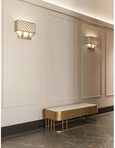 Lampa ścienna Verno Parette Cromo - nowoczesny kinkiet z ażurowym kloszem w srebrnym kolorze do eleganckich wnętrz