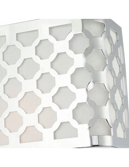 Lampa ścienna Verno Parette Cromo - nowoczesny kinkiet z ażurowym kloszem w srebrnym kolorze do eleganckich wnętrz