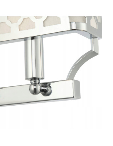 Lampa ścienna Verno Parette Cromo - nowoczesny kinkiet z ażurowym kloszem w srebrnym kolorze do eleganckich wnętrz