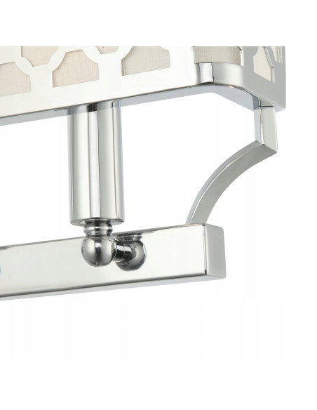 Lampa ścienna Verno Parette Cromo - nowoczesny kinkiet z ażurowym kloszem w srebrnym kolorze do eleganckich wnętrz