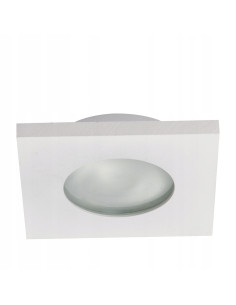 Kwadratowe, wodoodporne oświetlenie sufitowe IP65 Lagos 50W GU10, energooszczędne, metalowe, białe do łazienek i kuchni