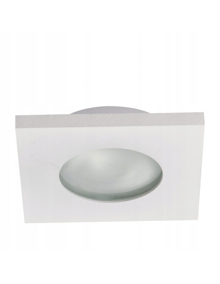 Kwadratowe, wodoodporne oświetlenie sufitowe IP65 Lagos 50W GU10, energooszczędne, metalowe, białe do łazienek i kuchni