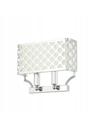 Lampa ścienna Verno Parette Cromo - nowoczesny kinkiet z ażurowym kloszem w srebrnym kolorze do eleganckich wnętrz