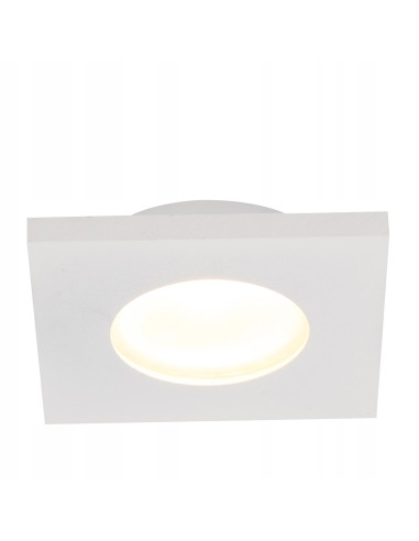 Kwadratowe, wodoodporne oświetlenie sufitowe IP65 Lagos 50W GU10, energooszczędne, metalowe, białe do łazienek i kuchni