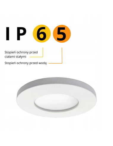 Nowoczesne Oczko Oświetleniowe IP65 Lagos – Minimalistyczna Lampa Do Łazienki GU10, Biała, Klasa A