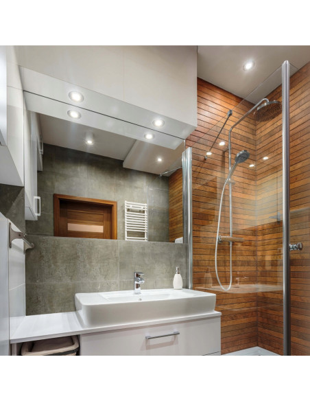 Nowoczesne Oczko Oświetleniowe IP65 Lagos – Minimalistyczna Lampa Do Łazienki GU10, Biała, Klasa A