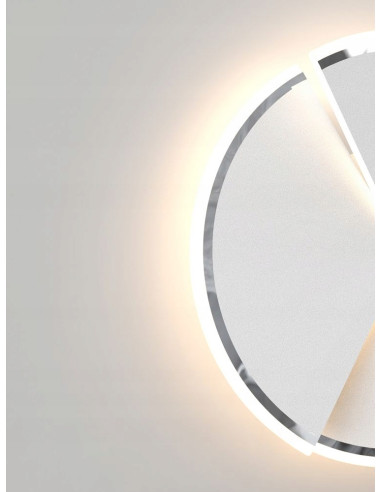 Lampa Sufitowa/Ścienna TRAPANI LED 40W, Okrągła, Srebrna - Elegancka i Nowoczesna do Sypialni i Salonu