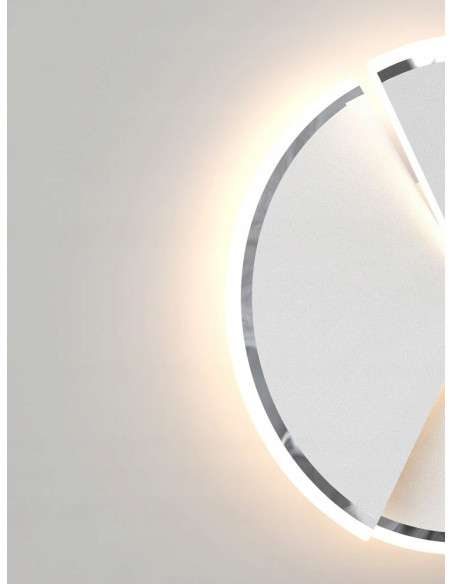 Lampa Sufitowa/Ścienna TRAPANI LED 40W, Okrągła, Srebrna - Elegancka i Nowoczesna do Sypialni i Salonu