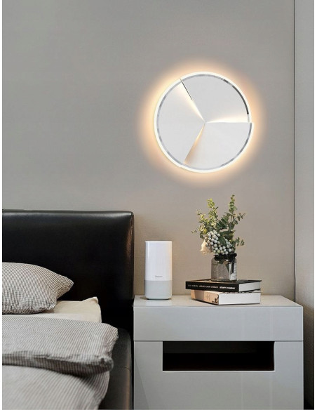 Lampa Sufitowa/Ścienna TRAPANI LED 40W, Okrągła, Srebrna - Elegancka i Nowoczesna do Sypialni i Salonu