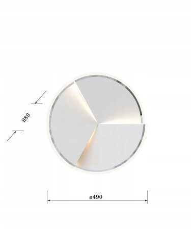 Lampa Sufitowa/Ścienna TRAPANI LED 40W, Okrągła, Srebrna - Elegancka i Nowoczesna do Sypialni i Salonu