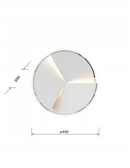 Lampa Sufitowa/Ścienna TRAPANI LED 40W, Okrągła, Srebrna - Elegancka i Nowoczesna do Sypialni i Salonu