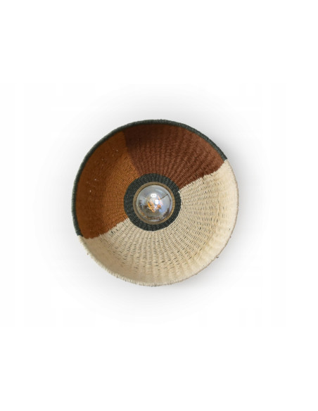 Lampa sufitowa WOVEN AVIANO LIGHTING w stylu boho, okrągła, wielokolorowa, 43 cm, E27 - elegancka dekoracja wnętrza.