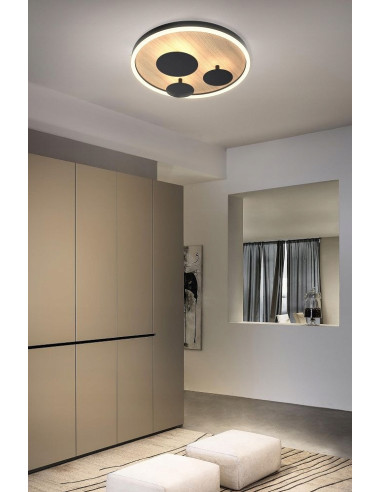 Plafon LED Reims w stylu nowoczesnym z metalowymi osłonkami, dostępny w dwóch rozmiarach – eleganckie oświetlenie biurowe