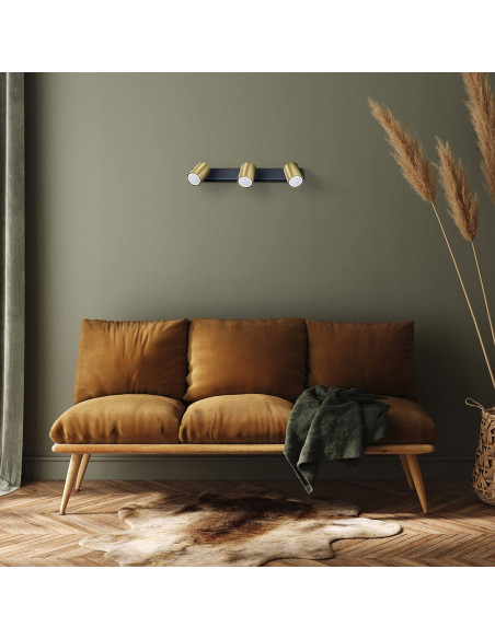 Lampa sufitowa Spot Snow z regulowanymi reflektorami, złota, 3x GU10, elegancka do nowoczesnych wnętrz