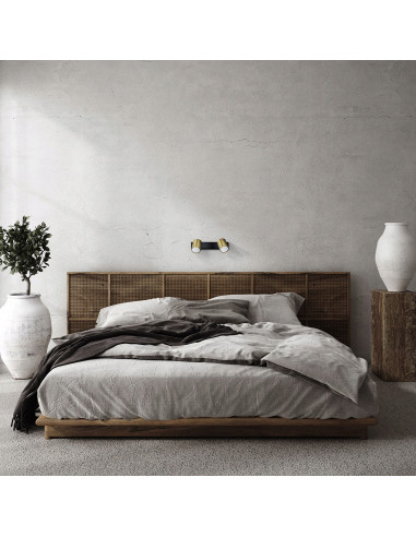 Luksusowa podwójna listwa sufitowa z reflektorami w eleganckim szczotkowanym złocie - Kolekcja Snow od Light Prestige