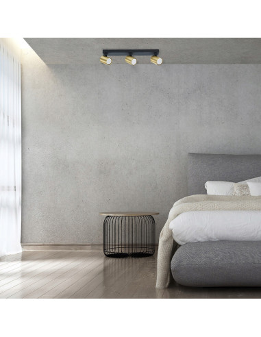 Lampa sufitowa Spot Snow z regulowanymi reflektorami, złota, 3x GU10, elegancka do nowoczesnych wnętrz