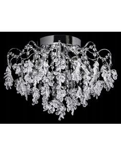 Plafon Kryształowy Venti Flores 50 cm z Chromowanym Wykończeniem E27 - Nowoczesne Oświetlenie do Kuchni i Salonu
