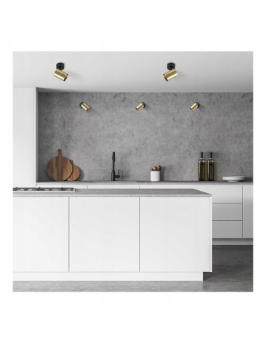 Reflektor sufitowy Snow Gold - nowoczesne oświetlenie w eleganckim złotym wykończeniu, idealne do kuchni i jadalni.