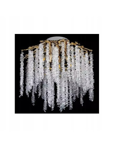 Elegancka Plafoniera Kryształowa Wierzba Płacząca z Złotymi Akcentami - Lampa do Sypialni i Salonów