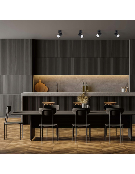 Lampa ścienna Spot Snow GU10 czarna z regulacją – eleganckie oświetlenie do sypialni i nowoczesnych wnętrz