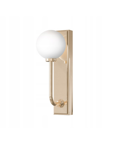 Kinkiet Ero Parette Gold IP44 - Luksusowy złoty kinkiet z mleczną kulą do nowoczesnych wnętrz i łazienek