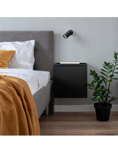 Lampa ścienna Spot Snow GU10 czarna z regulacją – eleganckie oświetlenie do sypialni i nowoczesnych wnętrz