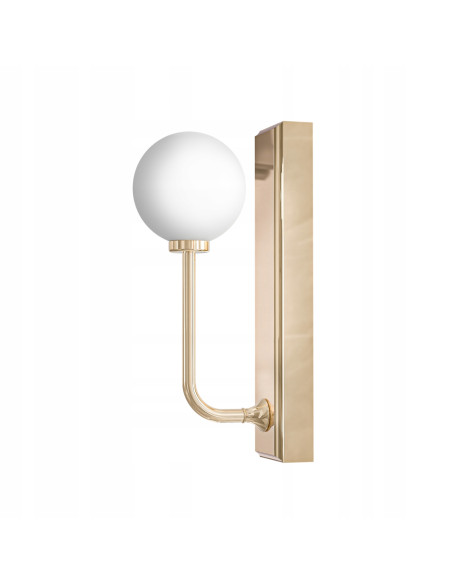 Kinkiet Ero Parette Gold IP44 - Luksusowy złoty kinkiet z mleczną kulą do nowoczesnych wnętrz i łazienek