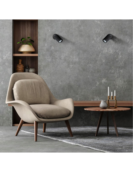 Lampa ścienna Spot Snow GU10 czarna z regulacją – eleganckie oświetlenie do sypialni i nowoczesnych wnętrz