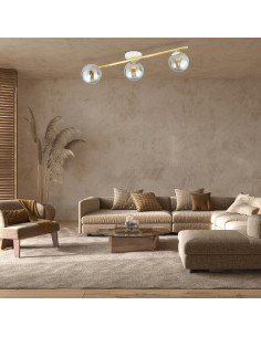 Plafon sufitowy SPLENDI z grafitowymi kloszami i złotym akcentem - nowoczesne oświetlenie do biura i mieszkań 2