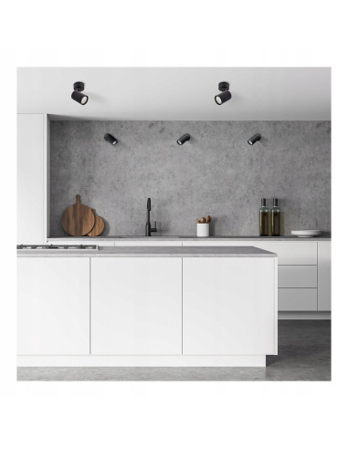 Lampa ścienna Spot Snow GU10 czarna z regulacją – eleganckie oświetlenie do sypialni i nowoczesnych wnętrz