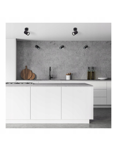 Lampa ścienna Spot Snow GU10 czarna z regulacją – eleganckie oświetlenie do sypialni i nowoczesnych wnętrz