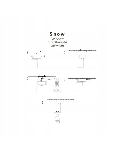 Reflektor sufitowy Snow Gold - nowoczesne oświetlenie w eleganckim złotym wykończeniu, idealne do kuchni i jadalni.