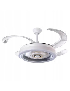 Wentylator sufitowy LED Venti z pilotem, zmienna barwa światła, biały, idealny do nowoczesnych wnętrz.